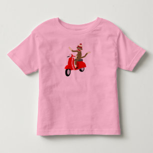 Sock Monkey Vespa Roller Kleinkind T-shirt