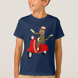 Sock Monkey Vespa Roller T-Shirt