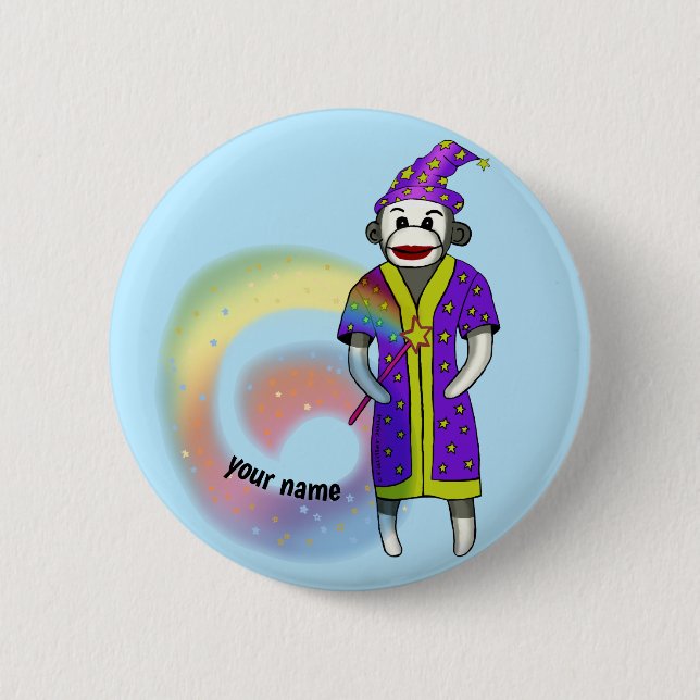 Sock Monkey Wizard Button (Vorderseite)