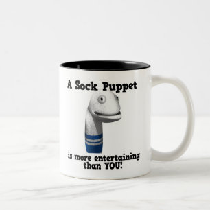 Sock-Puppe macht mehr Spaß Zweifarbige Tasse