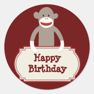 Sock Singe Joyeux Stickers Anniversaire