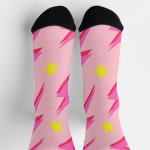 Socke mit rosa Blitzmuster für stilvollen Komfort