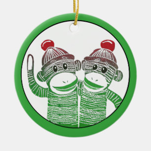 Socke Monkeys Kreis-Verzierung Keramikornament