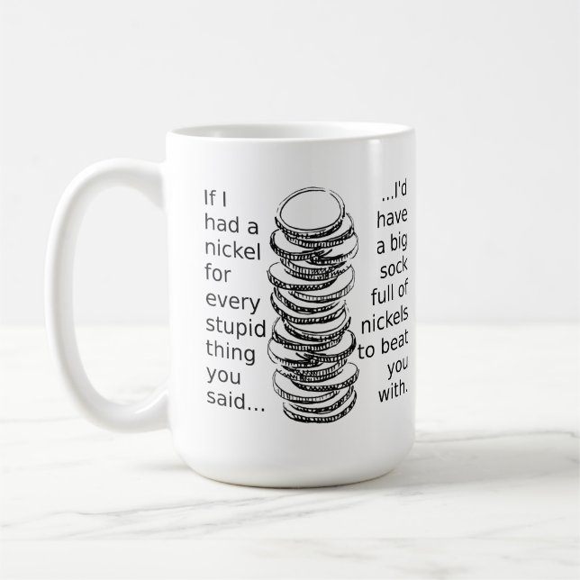 Socke voll der Nickel-lustigen Tasse (Links)