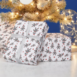Sockel Monkey Weihnachtsmannmütze Kleine Weihnacht Geschenkpapier