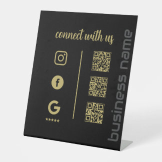 Sockel-Schild – Verbinde Mit Uns QR-Display (B) Sockelschild
