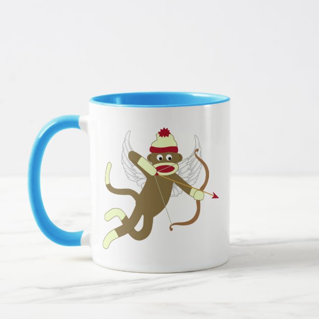 Socken-Affe-Amor Tasse (Links)