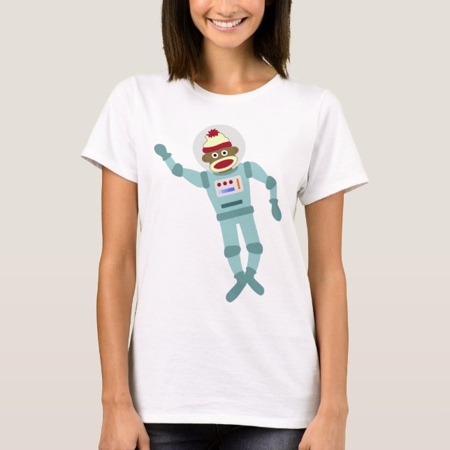 Socken-Affe-Astronaut T-Shirt (Vorderseite)