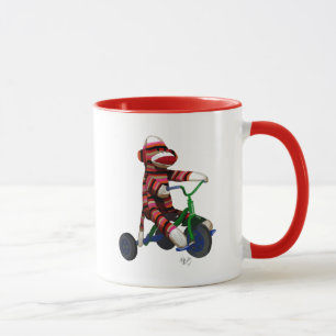 Socken-Affe auf Dreirad Tasse
