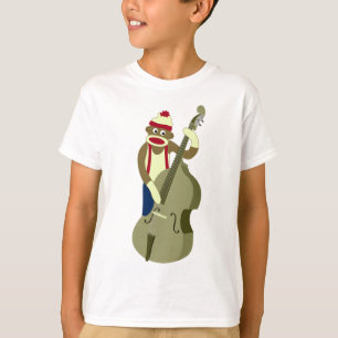 Socken-Affe-aufrechter Bass-Spieler T-Shirt