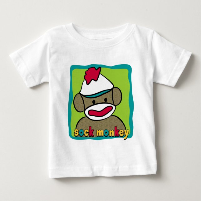 Socken-Affe Baby T-shirt (Vorderseite)