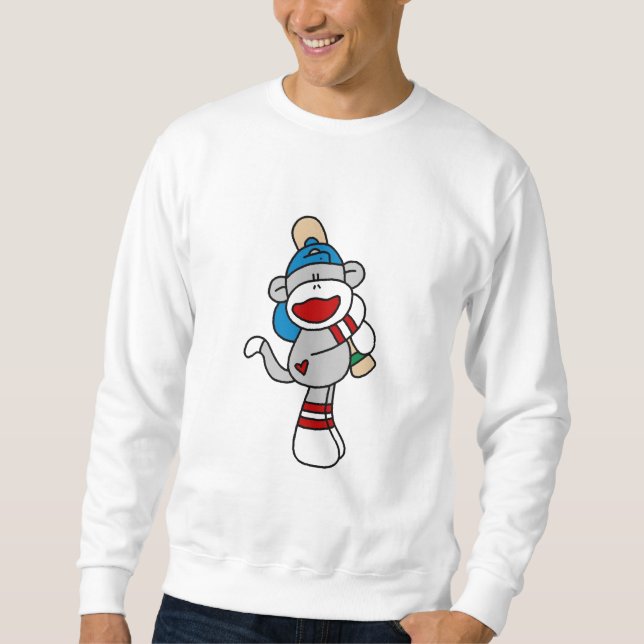 Socken-Affe-Baseball an den Schläger-T-Shirts und Sweatshirt (Vorderseite)