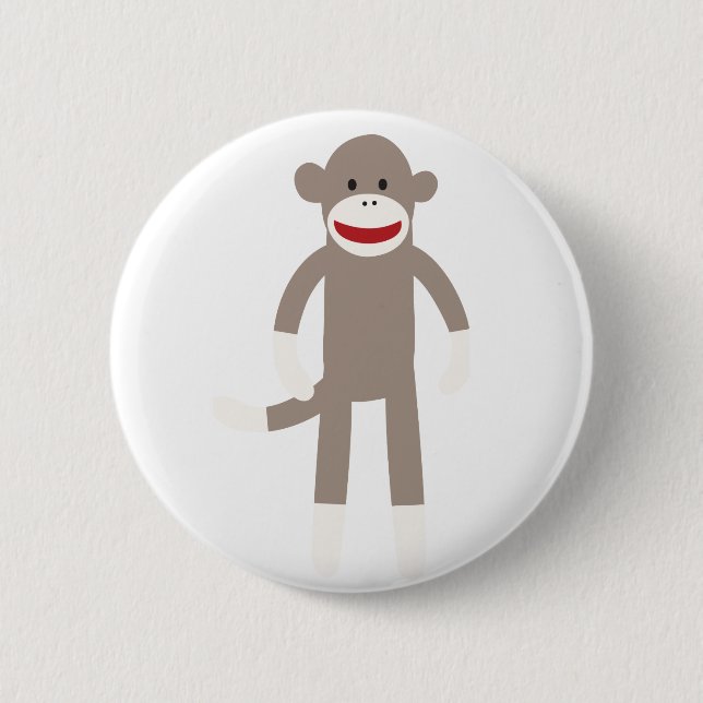Socken-Affe Button (Vorderseite)