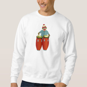 Socken-Affe-Conga-Trommeln Sweatshirt