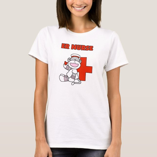 Socken-Affe ER-Krankenschwester-T - Shirts und (Vorderseite)