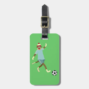 Socken-Affe-Fußball-Spieler Gepäckanhänger