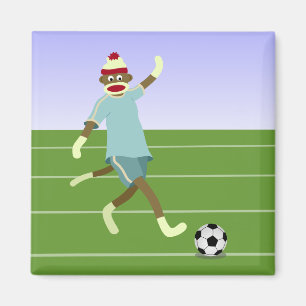 Socken-Affe-Fußball-Spieler Magnet