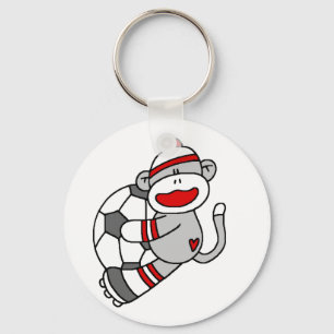 Socken-Affe-Fußball-T-Shirts und Geschenke Schlüsselanhänger