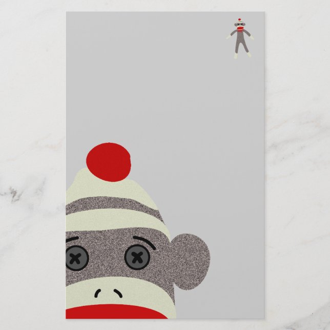 Socken-Affe-Gesicht Briefpapier (Vorderseite)