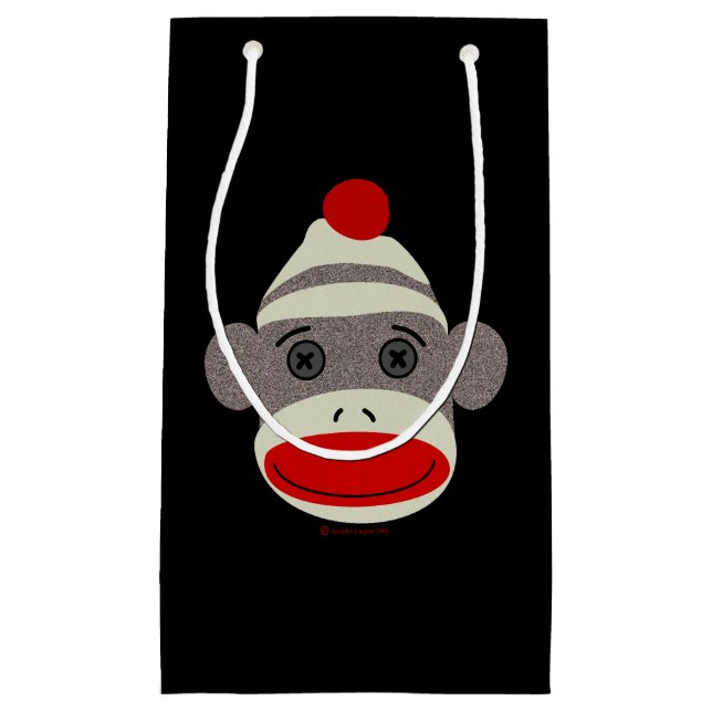 Socken-Affe-Gesicht Kleine Geschenktüte (Vorderseite)