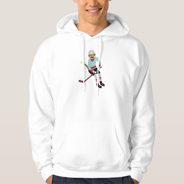 Socken-Affe-Hockey-Spieler Hoodie (Vorderseite)