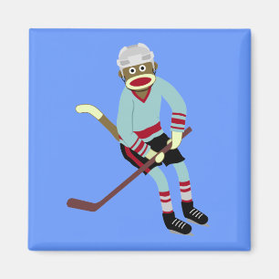 Socken-Affe-Hockey-Spieler Magnet