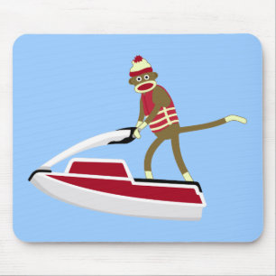 Socken-Affe Jetski Mousepad