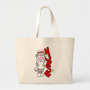 Socken-Affe-Krankenschwester-T - Shirts und Jumbo Stoffbeutel