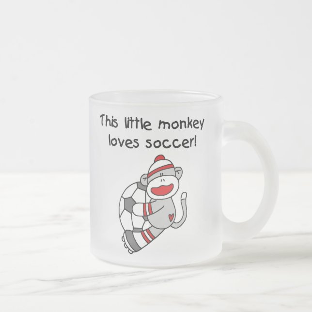 Socken-Affe-Liebe-Fußball-T-Shirts und Geschenke Mattglastasse (Rechts)
