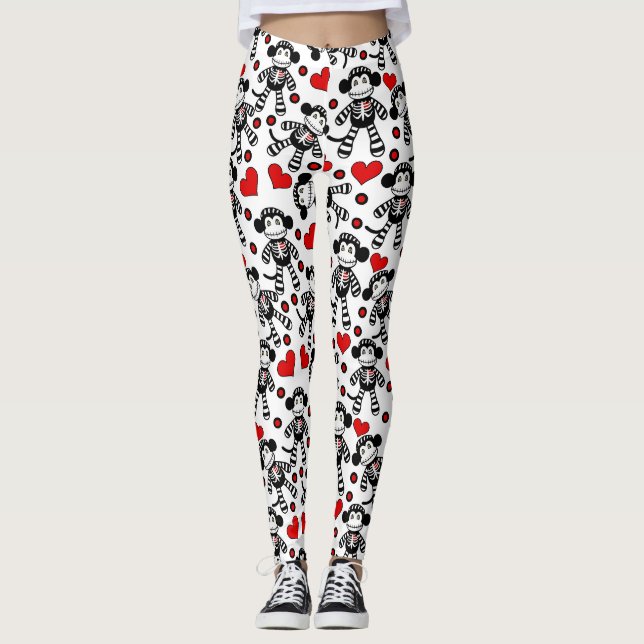 Socken-Affe-Liebe Leggings (Vorderseite)