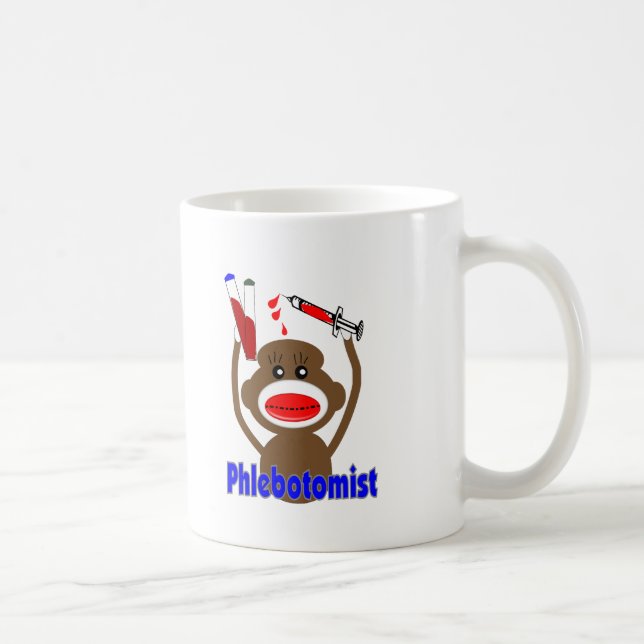 Socken-Affe Phlebotomist Geschenke--Entzückend Kaffeetasse (Rechts)