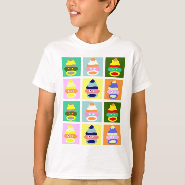 Socken-Affe-Pop-Kunst T-Shirt (Vorderseite)