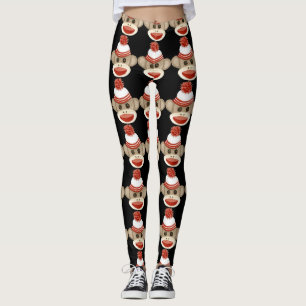 Socken-Affe-Schwarz-einzigartige Retro Leggings