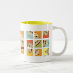 Socken-Affe-Socken-Blöcke durch Kelly Schwark Zweifarbige Tasse
