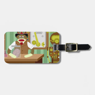 Socken-Affe Steampunk Wissenschaftler Gepäckanhänger