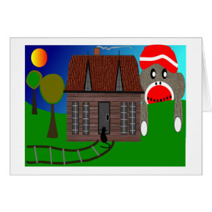 Socken-Affe über dem Horizont--Kunst