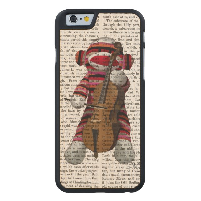 Socken-Affe und Cello Carved Wood iPhone Hülle (Rückseite)