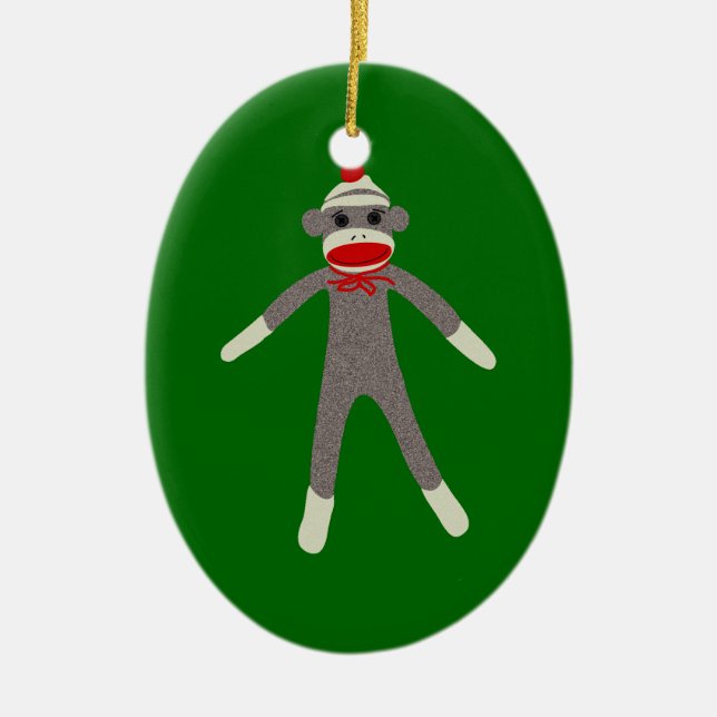 Socken-Affe-Verzierung Keramik Ornament (Vorne)