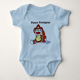 Socken-Affe-zukünftige Feuerwehrmann-T-Shirts und Baby Strampler