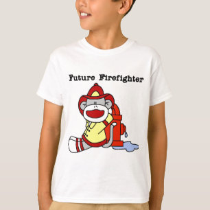 Socken-Affe-zukünftige Feuerwehrmann-T-Shirts und T-Shirt