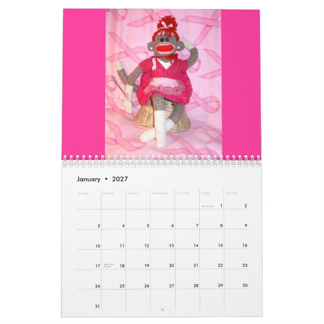 Socken-Affen für den Kalender der Heilungs-2014 (Jan 2027)