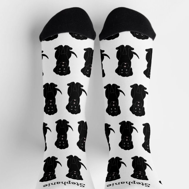 Socken Black Labrador Dog Design (Oben)