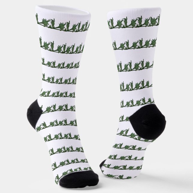 Socken - Blätter aus grünem Eisen (Gewinkelt)