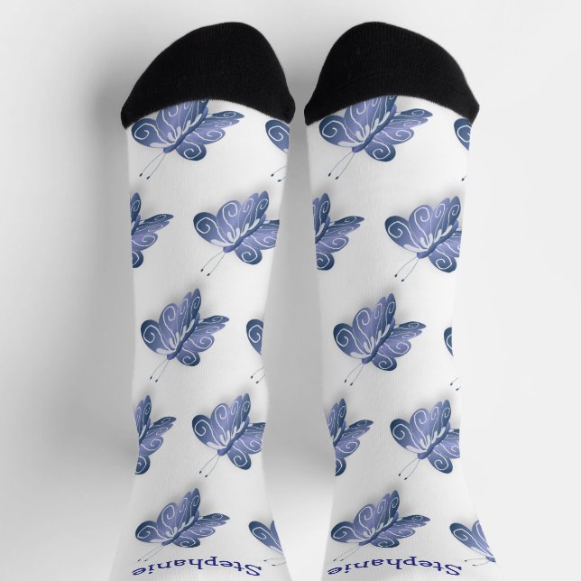 Socken Blue Butterfly Design (Oben)