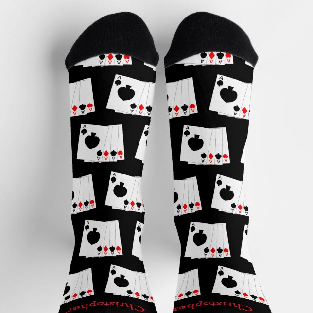 Socken Deck Of Cards Vier Asse Design (Oben)