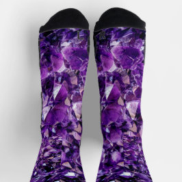 Socken, die Lila Amethyst-Kristall-Geode-Gemische  Socken