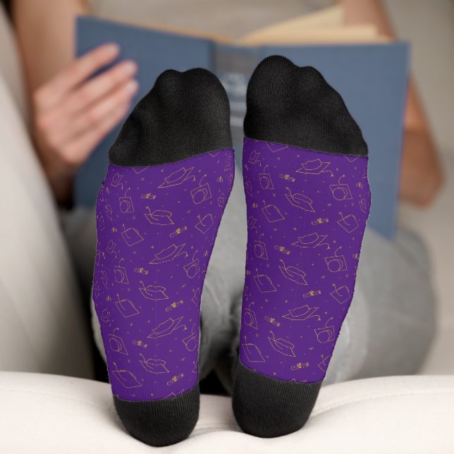 Socken für lila und Gold-Graduierung (Unterseite)