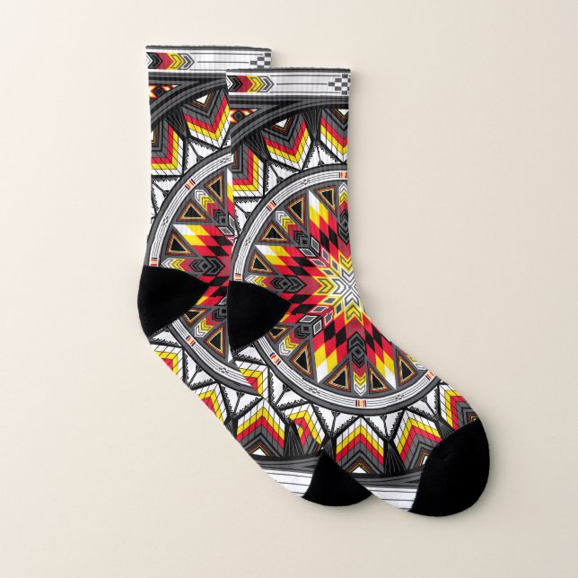 Socken für Männer und Frauen (Sacred Places Red) (Paar)