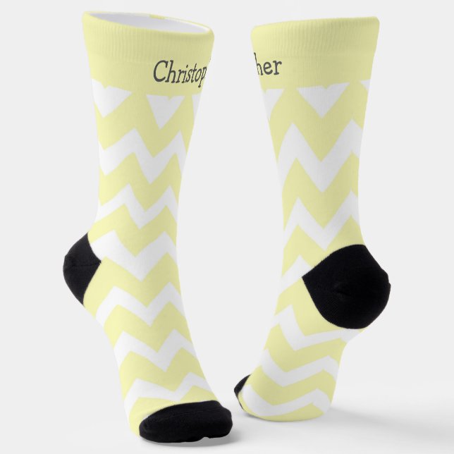 Socken Gelb Zick-Zack-Design (Gewinkelt)
