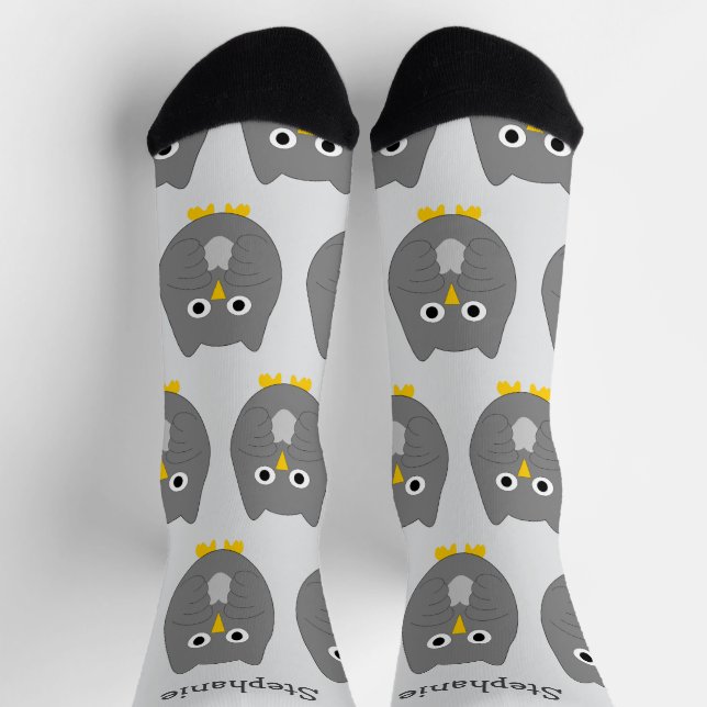 Socken Graues Eulen-Design (Oben)